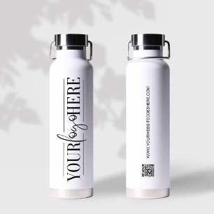 Business logo Custom QR code website professional Water Bottle