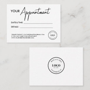 Business logo Custom Simple modern Appointment Card