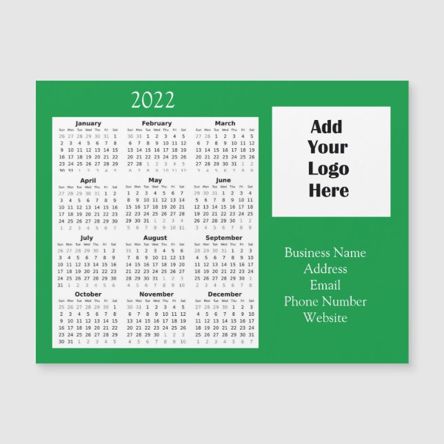 Business Logo Customer Appreciation 2022 Calendar  Magnetic Invitation (Front)