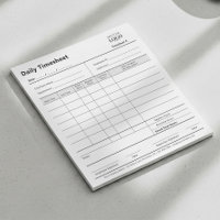 Business Logo Daily Timesheet Professional Branded