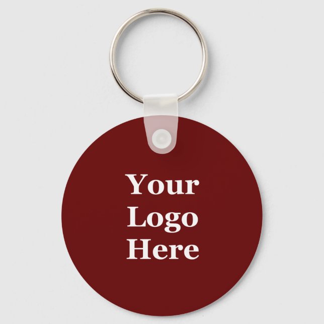 Business Logo Dark Red Template Key Ring (Front)
