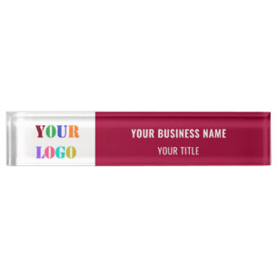 Business Logo Desk Name Plate Template Your Colour