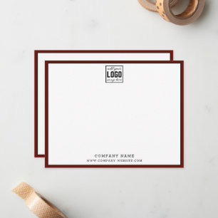 Business Logo Editable Brand Colour Maroon Border Card
