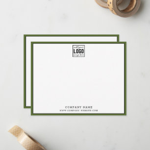 Business Logo Editable Brand Colour Olive Border Card