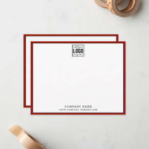 Business Logo Editable Brand Colour Red Border     Card