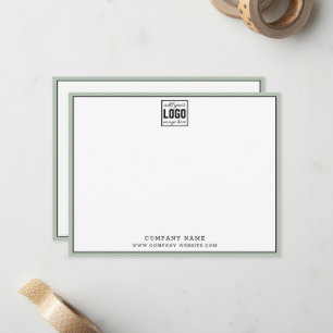 Business Logo Editable Brand Colour Sage Border Card
