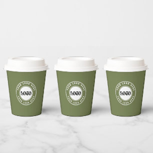 Business LOGO elegant black &white Professional Paper Cups