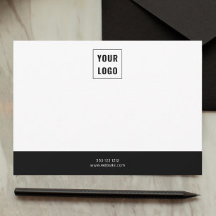 Business Logo Elegant Minimalsit Black White Card