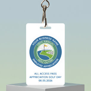 Business Logo Employee Appreciation Golf Event ID Badge
