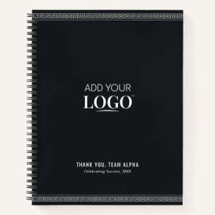 Business Logo Employee Appreciation Greek Meander Notebook