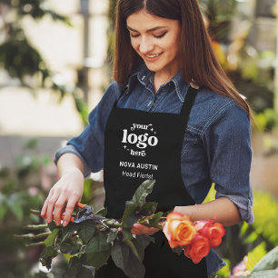Business Logo Employee Name Job Title Black  Apron