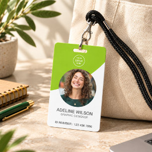 Business Logo Employee Name & Title ID Photo Badge