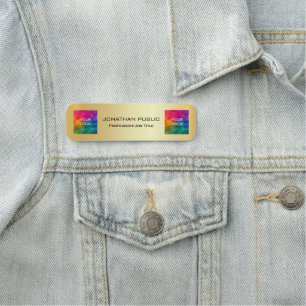 Business Logo Employee Photo Here Personalised Name Tag