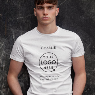 Business Logo Employee Staff Name Company Branded T-Shirt