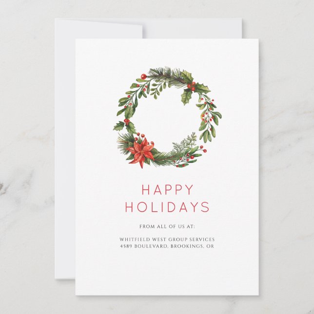 Business Logo Employees and Clients Holiday Card (Front)