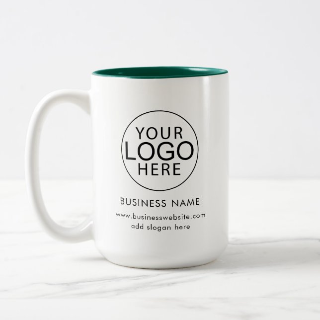 Business Logo Employees Event Custom Two-Tone Coffee Mug (Left)