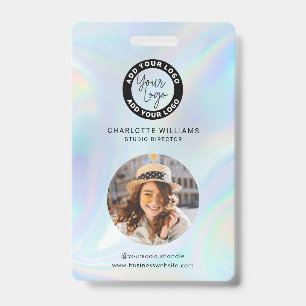 Business Logo Employees Holographic Photo ID Badge