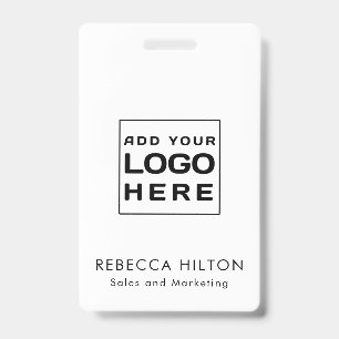 Business Logo Employees Modern Custom ID Badge