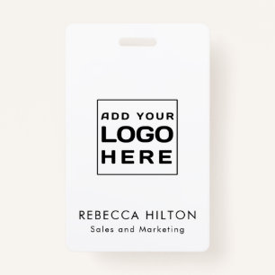Business Logo Employees Modern Custom ID Badge
