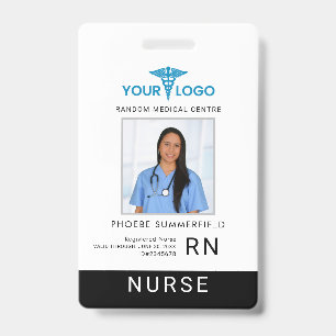 Business Logo Employees Photo ID Barcode Custom Badge