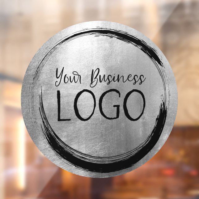 Business Logo Faux Silver Foil Circle (Sheet 2)