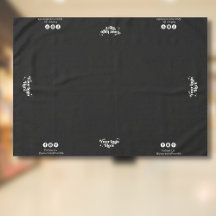 Business Logo Follow Us Social Show Display Black Tablecloth