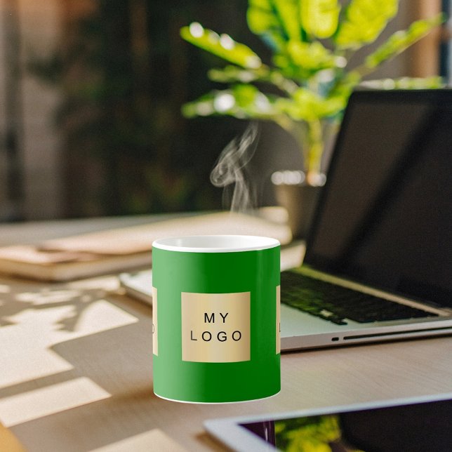 Business logo forest green coffee mug (Creator Uploaded)