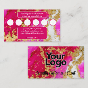 Business Logo Gold Elegance Pink Geode  Enclosure Card