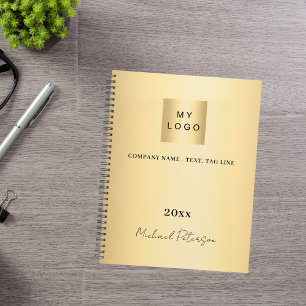 Business logo gold elegant name script 2027 planner