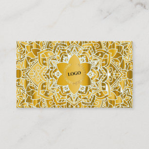Business Logo Gold Mandala Card