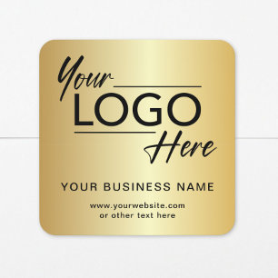 Business Logo Gold Square Sticker