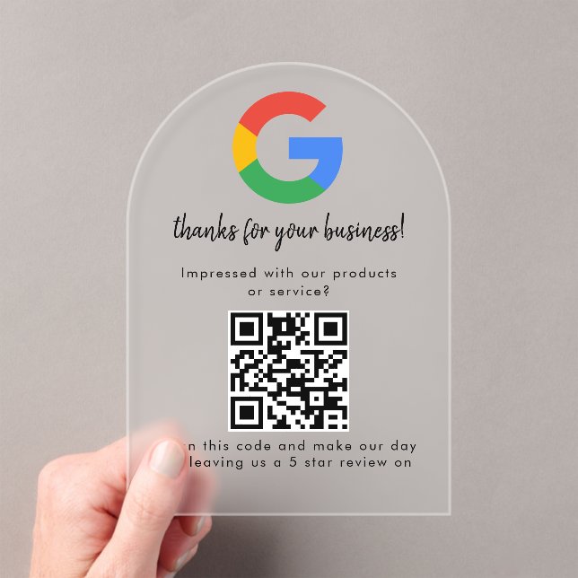 Business Logo Google Reviews website scan  Acrylic Invitations (Insitu (Handheld))