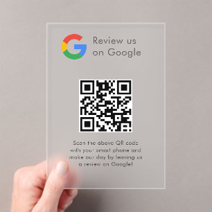 Business Logo Google Reviews website scan Acrylic Invitations