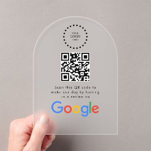 Business Logo Google Reviews website scan Acrylic Invitations