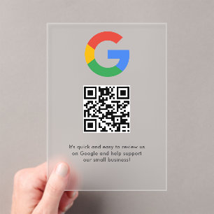Business Logo Google Reviews website scan  Acrylic Invitations