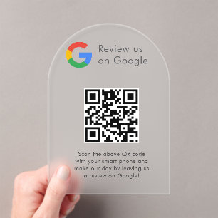 Business Logo Google Reviews website scan  Acrylic Invitations