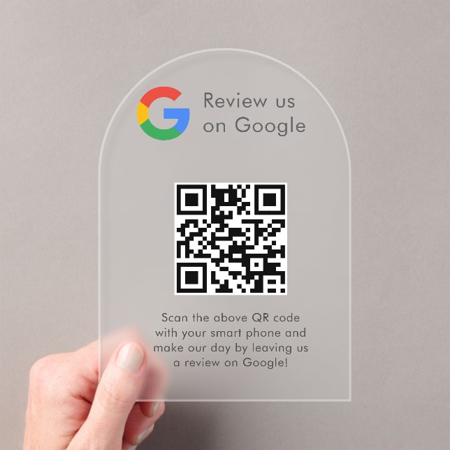 Business Logo Google Reviews website scan  Acrylic Invitations (Insitu (Handheld))
