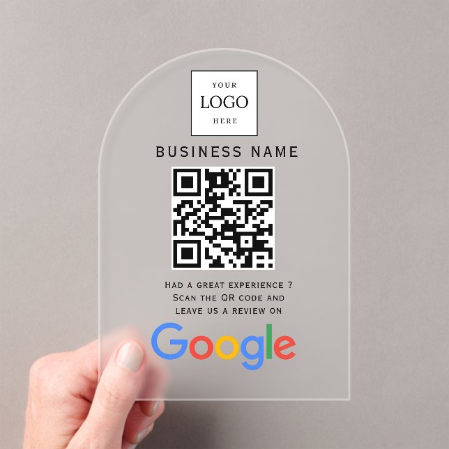 Business Logo Google Reviews website scan  Acrylic Invitations (Insitu (Handheld))