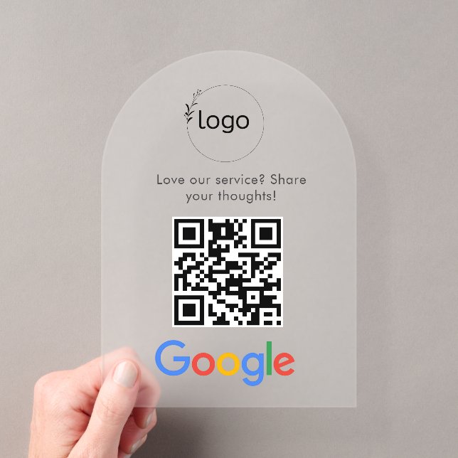 Business Logo Google Reviews website scan  Acrylic Invitations (Insitu (Handheld))