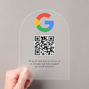 Business Logo Google Reviews website scan Acrylic Invitations