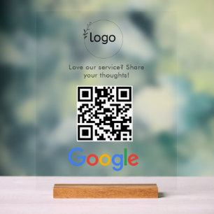 Business Logo Google Reviews website scan  Acrylic Sign
