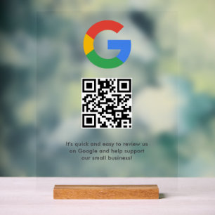 Business Logo Google Reviews website scan  Acrylic Sign
