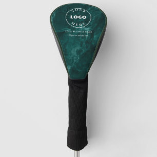 Business Logo Green Marble Corporate Event Golf Head Cover