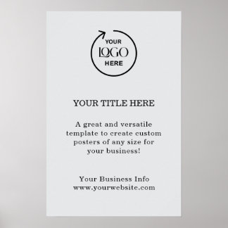 Business Logo | Grey Minimalist Modern Simple Poster