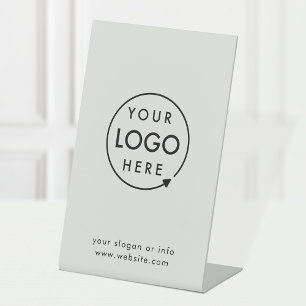 Business Logo Grey Modern Minimalist Professional Pedestal Sign