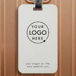 Business Logo | Grey Modern Professional Travel Luggage Tag<br><div class="desc">A simple custom grey business luggage tag template in a modern minimalist style which can be easily updated with your company logo,  slogan and business details. #luggagetag #logo #business #travel</div>