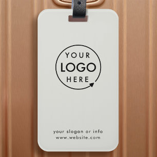 Business Logo   Grey Modern Professional Travel Luggage Tag