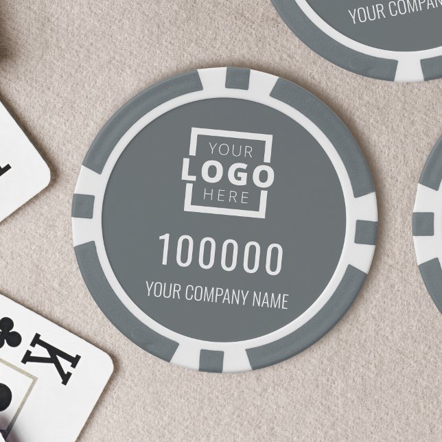Business Logo Grey Poker Chips (Creator Uploaded)