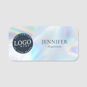 Business Logo Holographic Corporate Employee Name Tag