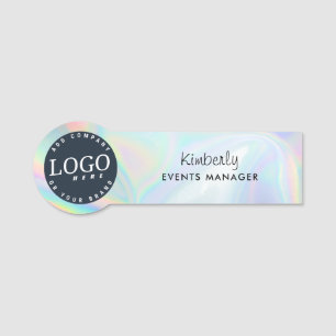 Business Logo Holographic Employees Custom Name Tag